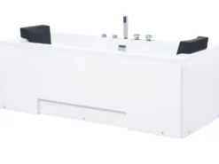 Hjørne-boblebad med LED GALLEY 170 x 75 cm Hvid