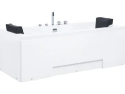Hjørne-boblebad med LED GALLEY 170 x 75 cm Hvid