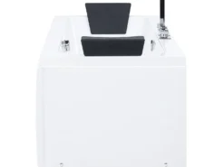 Hjørne-boblebad med LED GALLEY 170 x 75 cm Hvid