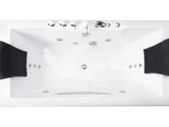 Hjørne-boblebad med LED HAWES 180 x 90 cm Hvid