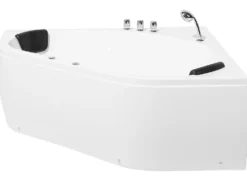 Hjørne-boblebad med LED MEVES 140 x 140 cm Hvid