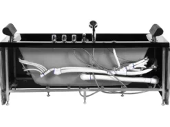 Hjørne-boblebad med LED MONTEGO 172 x 83 cm Sort