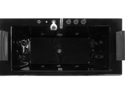 Hjørne-boblebad med LED MONTEGO 172 x 83 cm Sort