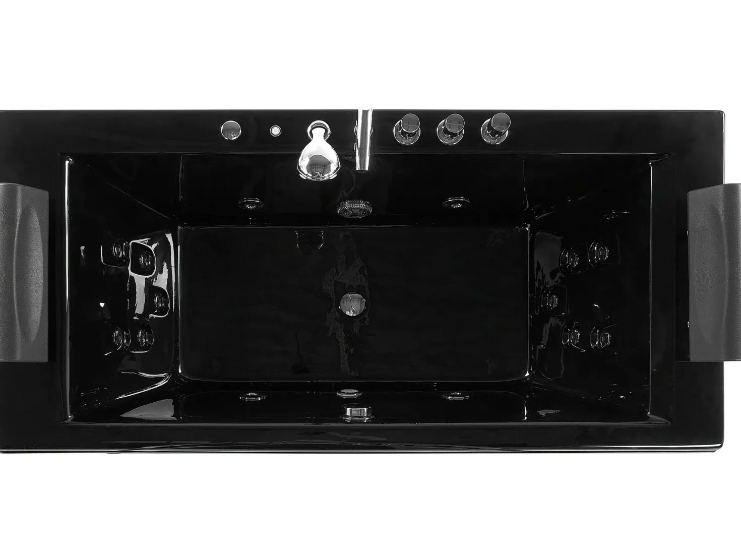 Hjørne-boblebad med LED MONTEGO 172 x 83 cm Sort