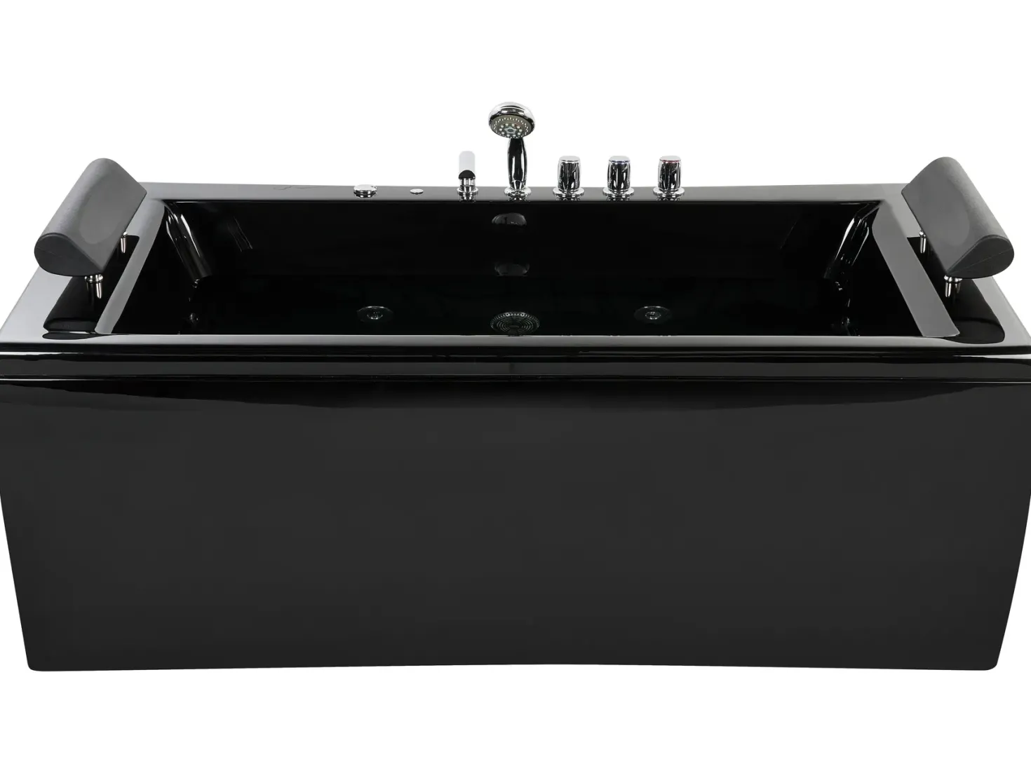 Hjørne-boblebad med LED MONTEGO 172 x 83 cm Sort