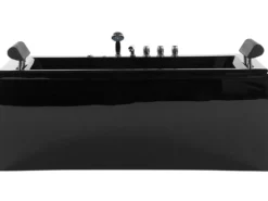 Hjørne-boblebad med LED MONTEGO 172 x 83 cm Sort