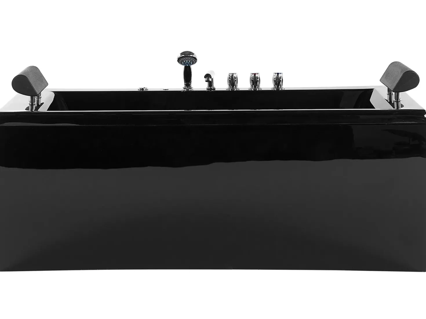Hjørne-boblebad med LED MONTEGO 172 x 83 cm Sort