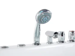 Hjørne-boblebad med LED MONTEGO 172 x 83 cm Hvid
