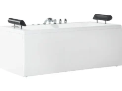 Hjørne-boblebad med LED MONTEGO 172 x 83 cm Hvid