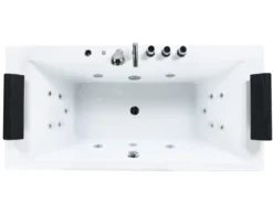 Hjørne-boblebad med LED MONTEGO 172 x 83 cm Hvid