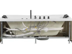 Hjørne-boblebad med LED MOOR 173 x 81 cm Hvid