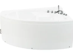 Hjørne-boblebad med LED PELICAN 206 x 165 cm Hvid