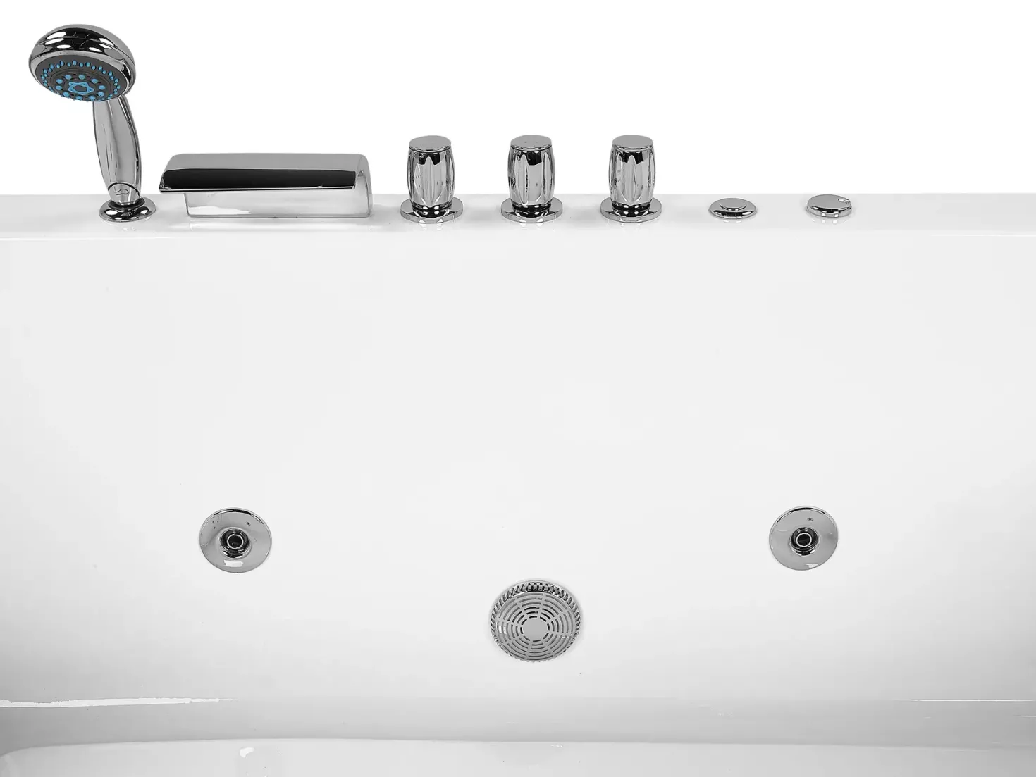 Hjørne-boblebad med LED SERRANA Højrevendt 182 x 121 cm Hvid