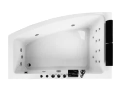 Hjørne-boblebad med LED SERRANA Højrevendt 182 x 121 cm Hvid