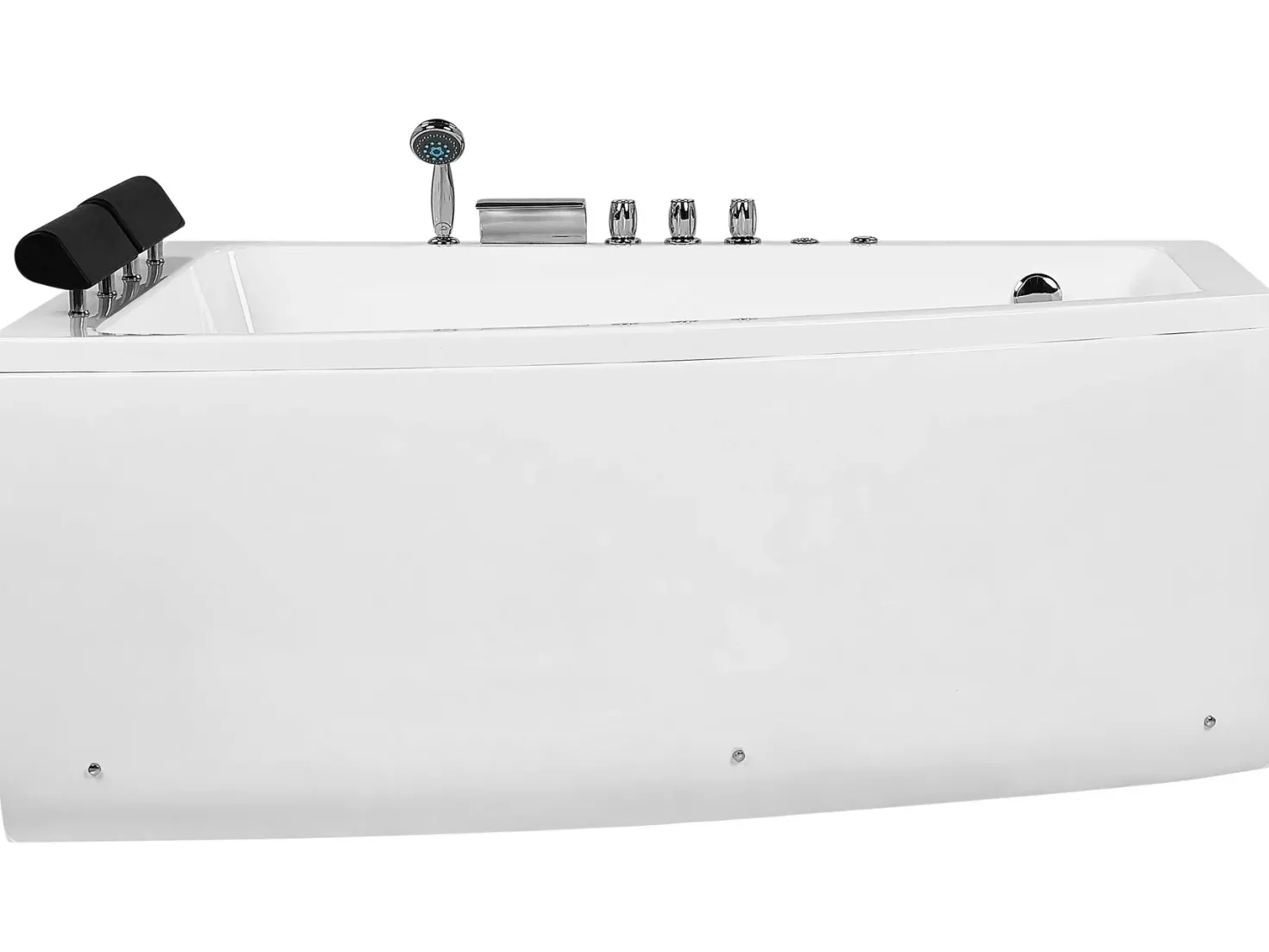 Hjørne-boblebad med LED SERRANA Højrevendt 182 x 121 cm Hvid