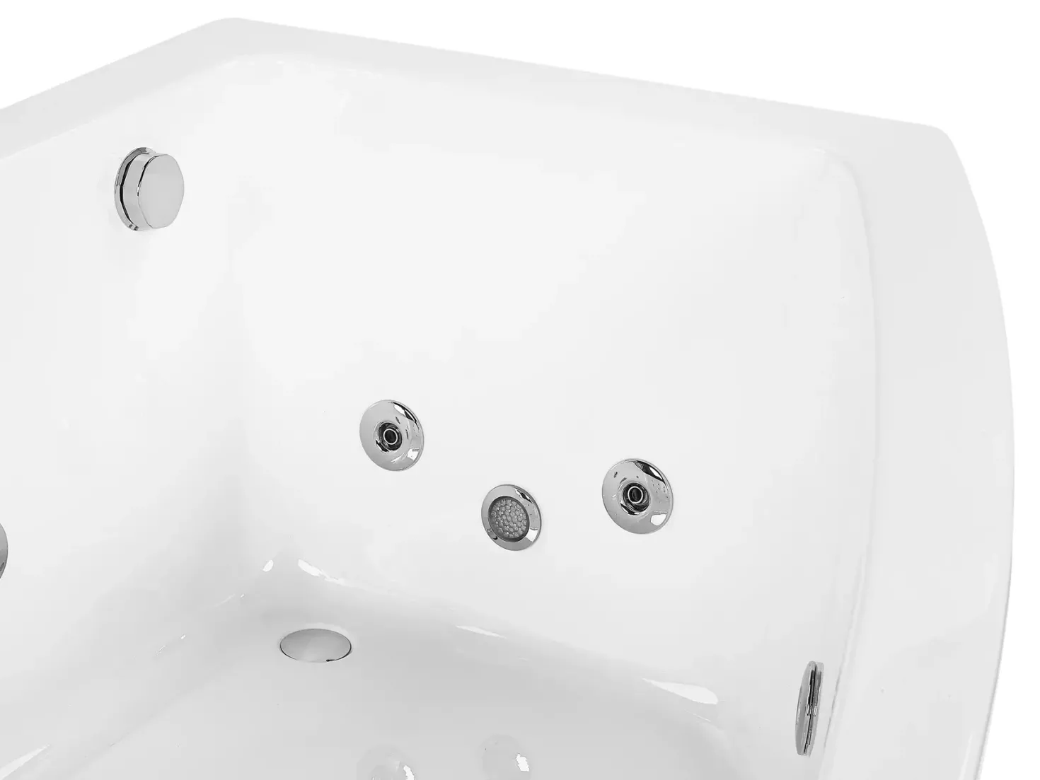 Hjørne-boblebad med LED SERRANA Højrevendt 182 x 121 cm Hvid