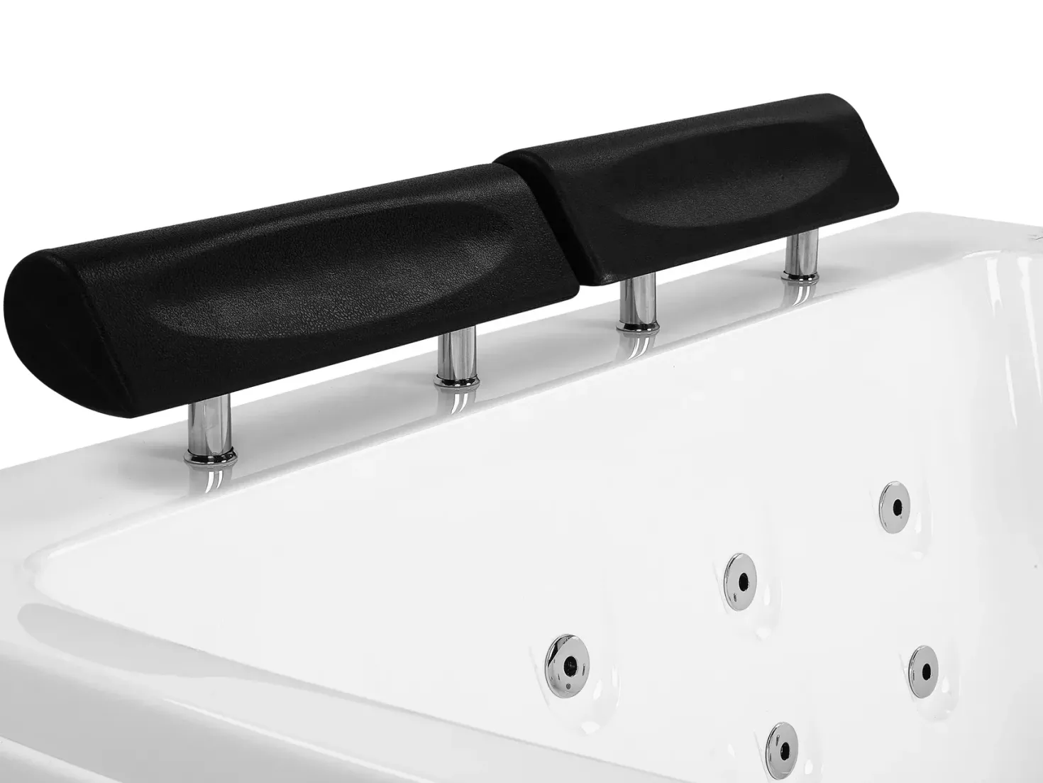 Hjørne-boblebad med LED SERRANA Højrevendt 182 x 121 cm Hvid