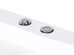 Hjørne-boblebad med LED TAMULA 148 x 66 cm Hvid