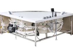 Hjørne-boblebad med LED TAMULA 148 x 66 cm Hvid