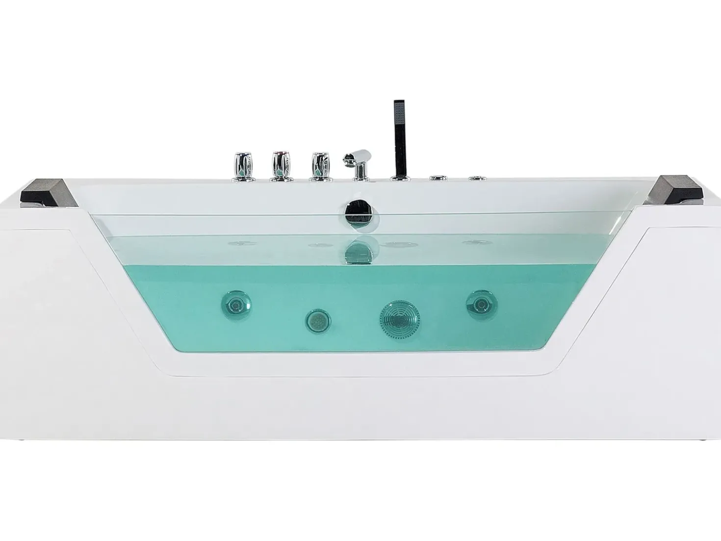 Hjørne-boblebad med LED SAMANA 174 x 79 cm Hvid