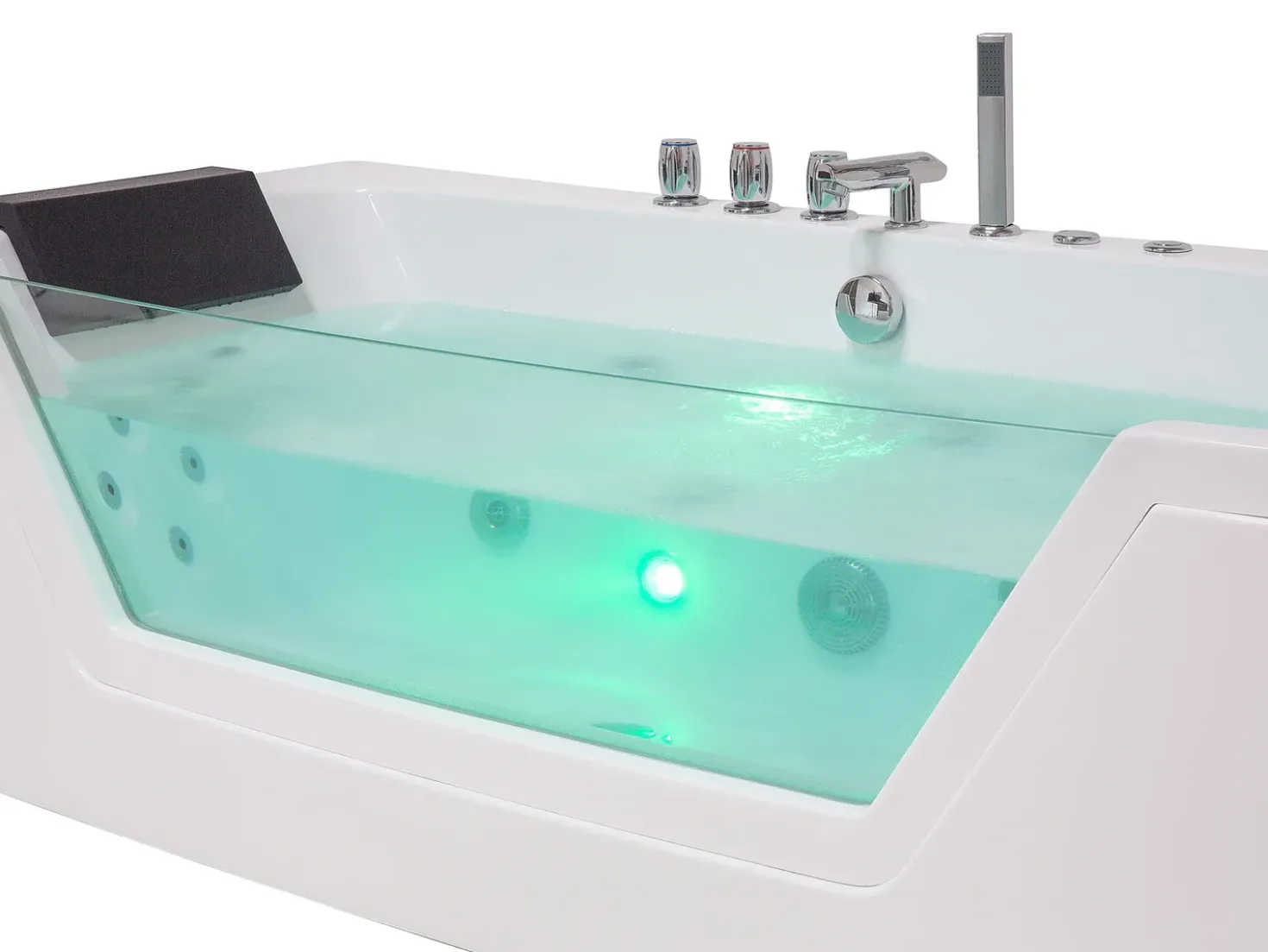 Hjørne-boblebad med LED SAMANA 174 x 79 cm Hvid