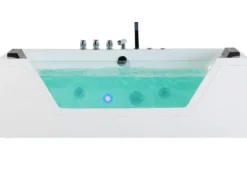 Hjørne-boblebad med LED SAMANA 174 x 79 cm Hvid