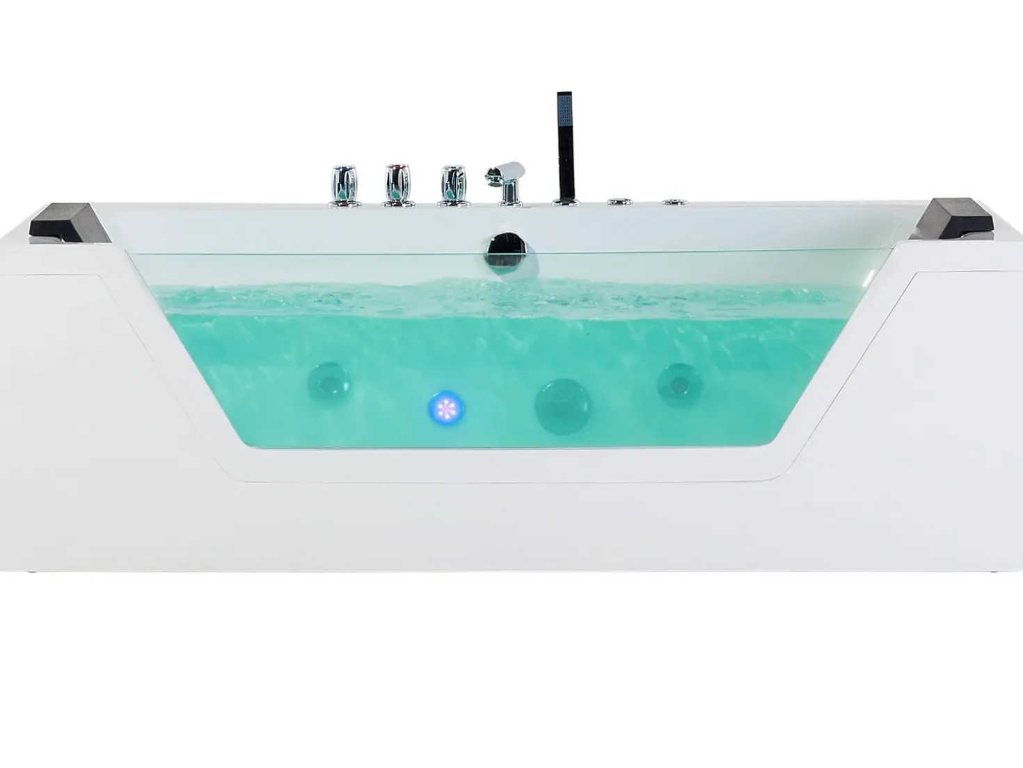 Hjørne-boblebad med LED SAMANA 174 x 79 cm Hvid