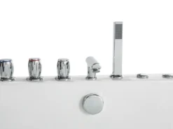 Hjørne-boblebad med LED SAMANA 174 x 79 cm Hvid