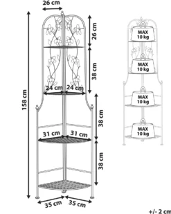 Hjørnereol BIELLA Metal 158 cm 35 cm Hvid