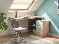 Hjørneskrivebord SOGNE Lysebrun 140 cm 100 cm