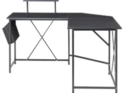 Hjørneskrivebord TACONY Sort 180 cm 140 cm med opbevaring