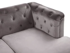 Hjørnesofa 3 personers FLEN Velour Grå Venstrevendt