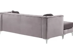 Hjørnesofa 3 personers FLEN Velour Grå Højrevendt