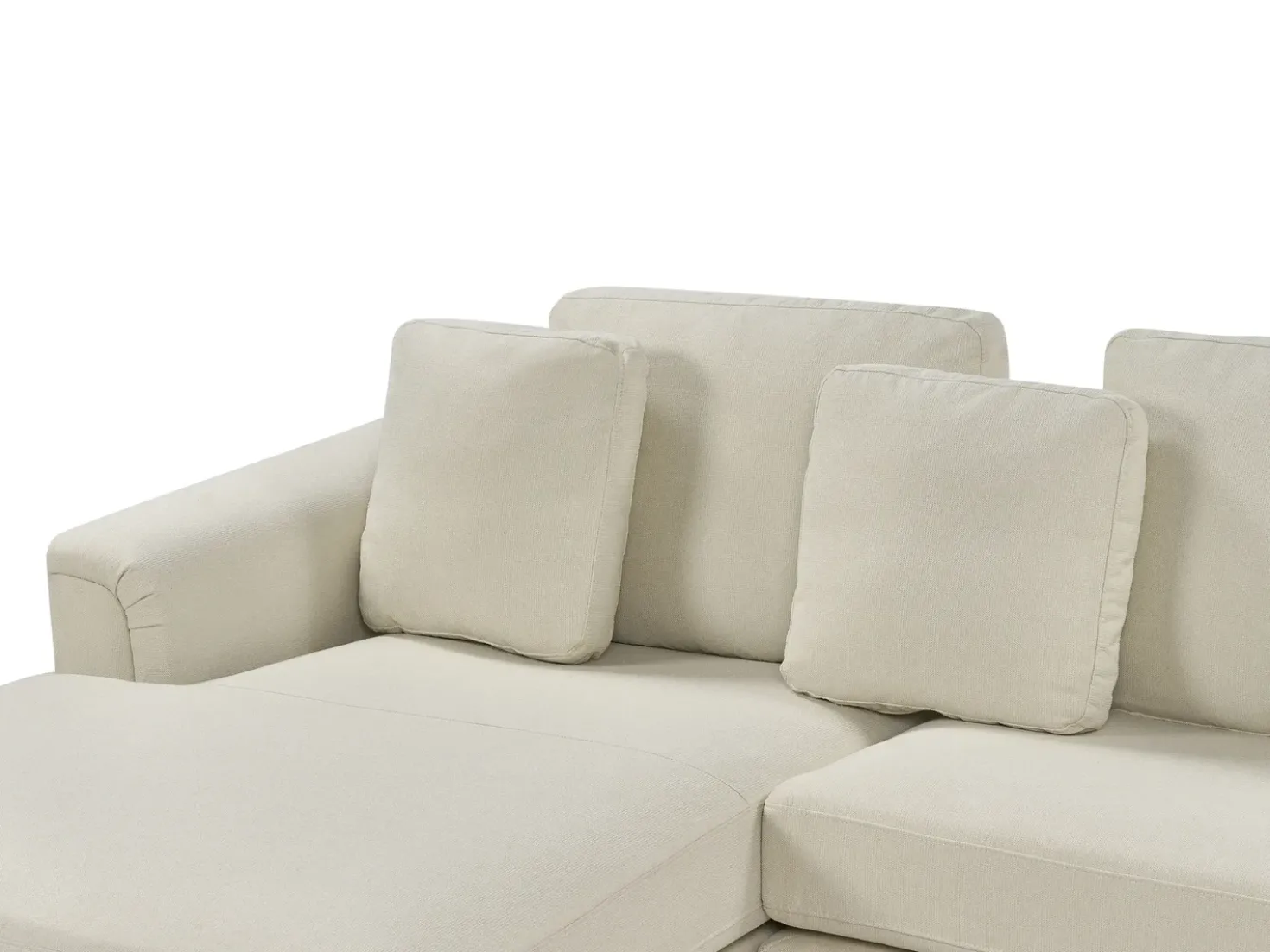 Hjørnesofa 5 personers OSLO Beige med fodskammel Højrevendt