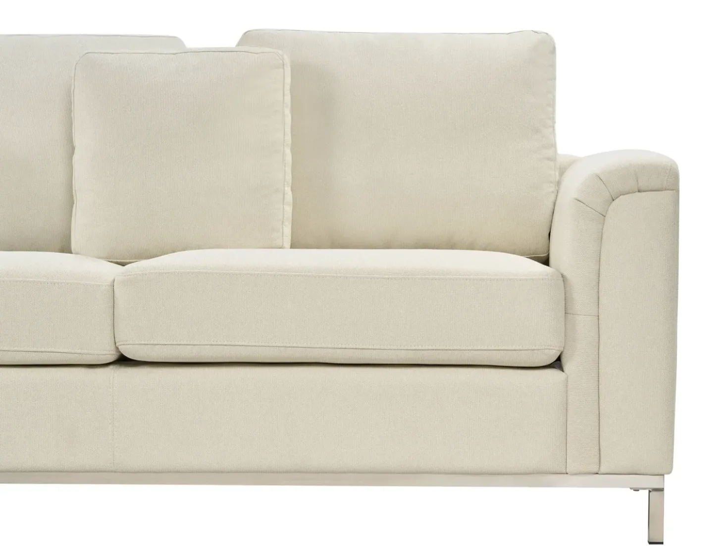 Hjørnesofa 5 personers OSLO Beige med fodskammel Højrevendt