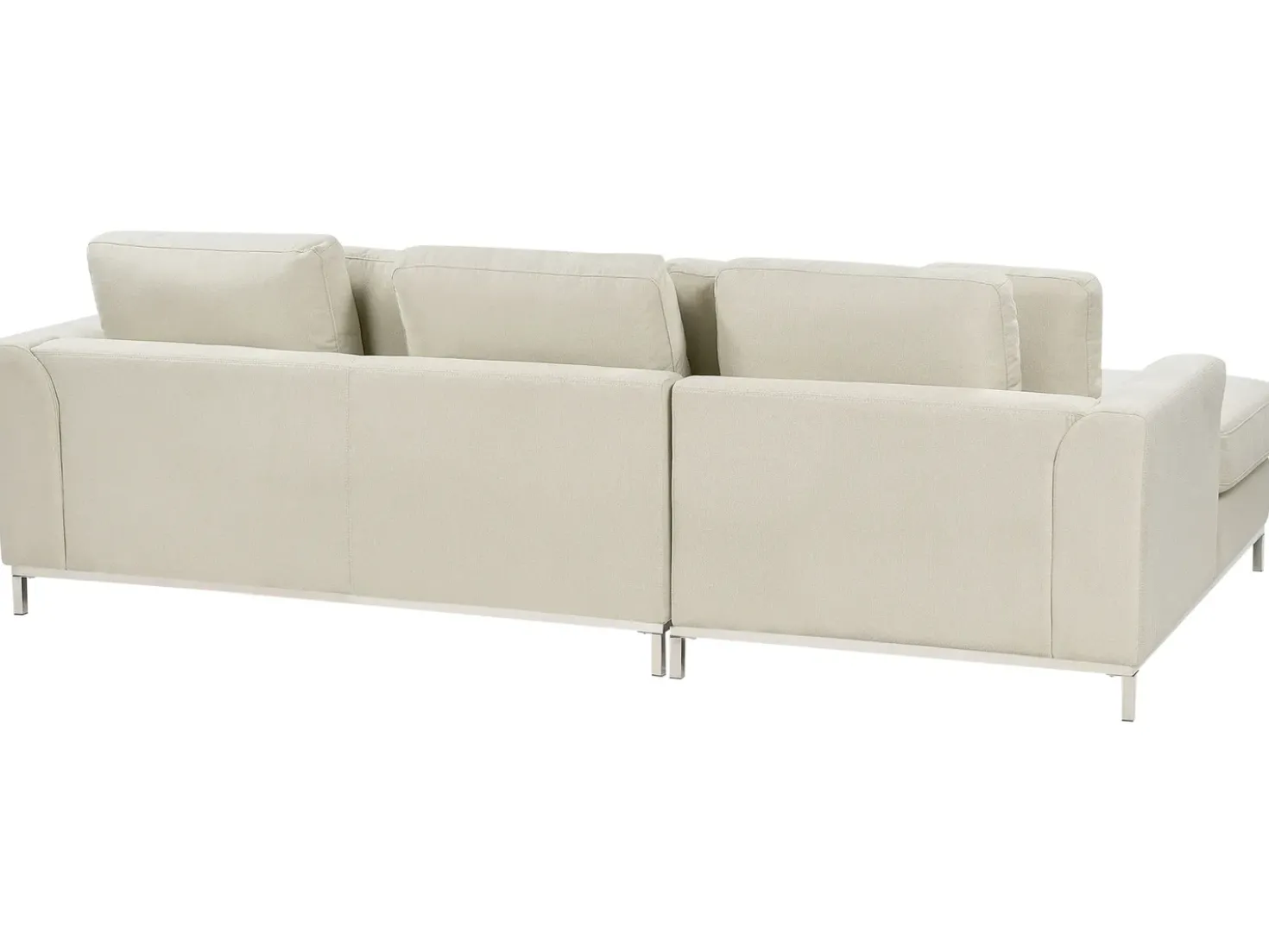 Hjørnesofa 5 personers OSLO Beige med fodskammel Højrevendt