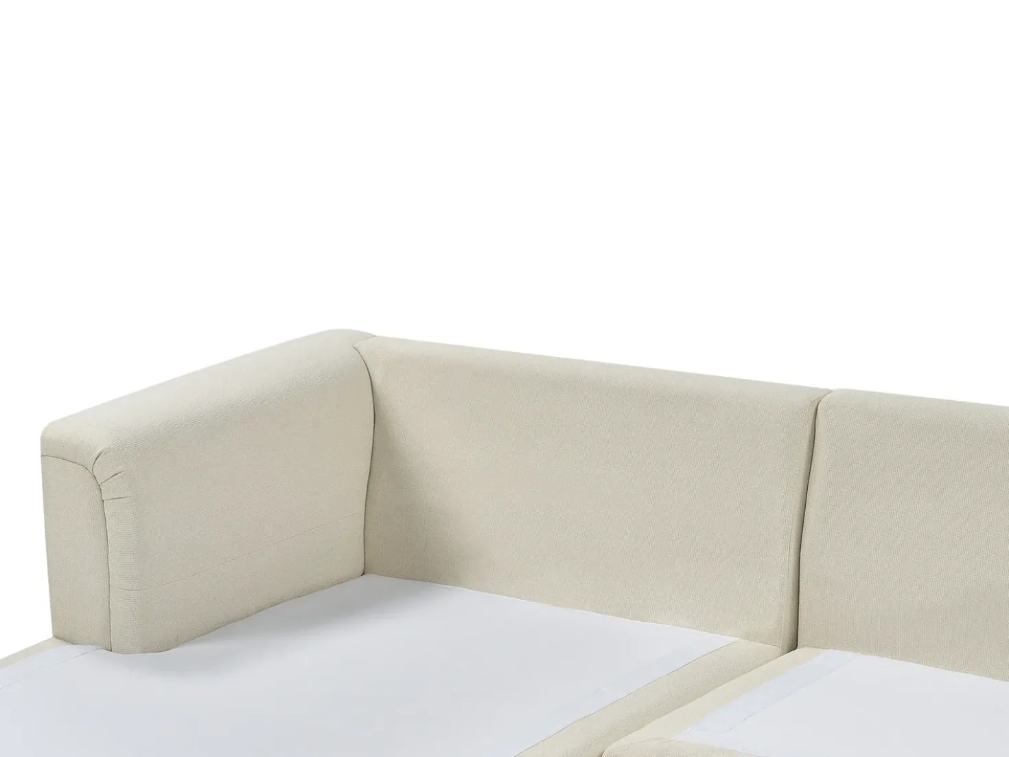 Hjørnesofa 5 personers OSLO Beige med fodskammel Højrevendt