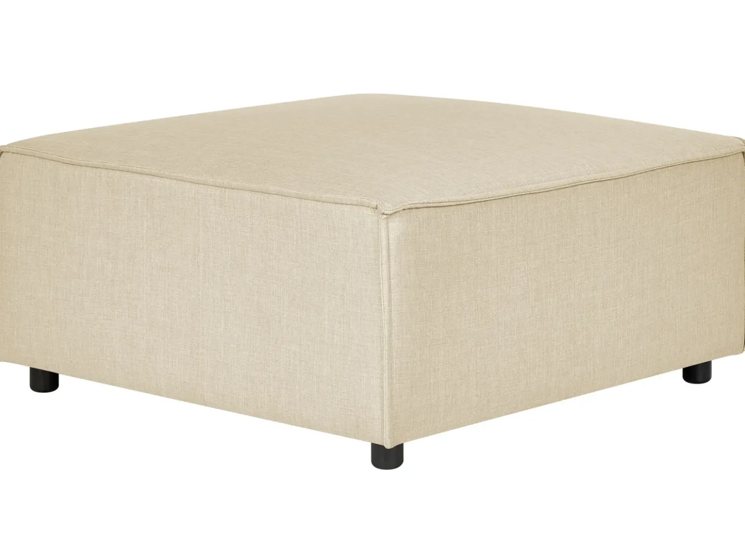 Hjørnesofa modul 2 personers APRICA Kunstlinned Beige med fodskammel Højrevendt