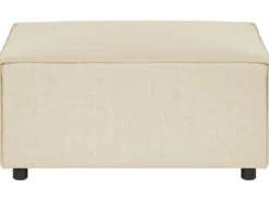 Hjørnesofa modul 2 personers APRICA Kunstlinned Beige med fodskammel Højrevendt