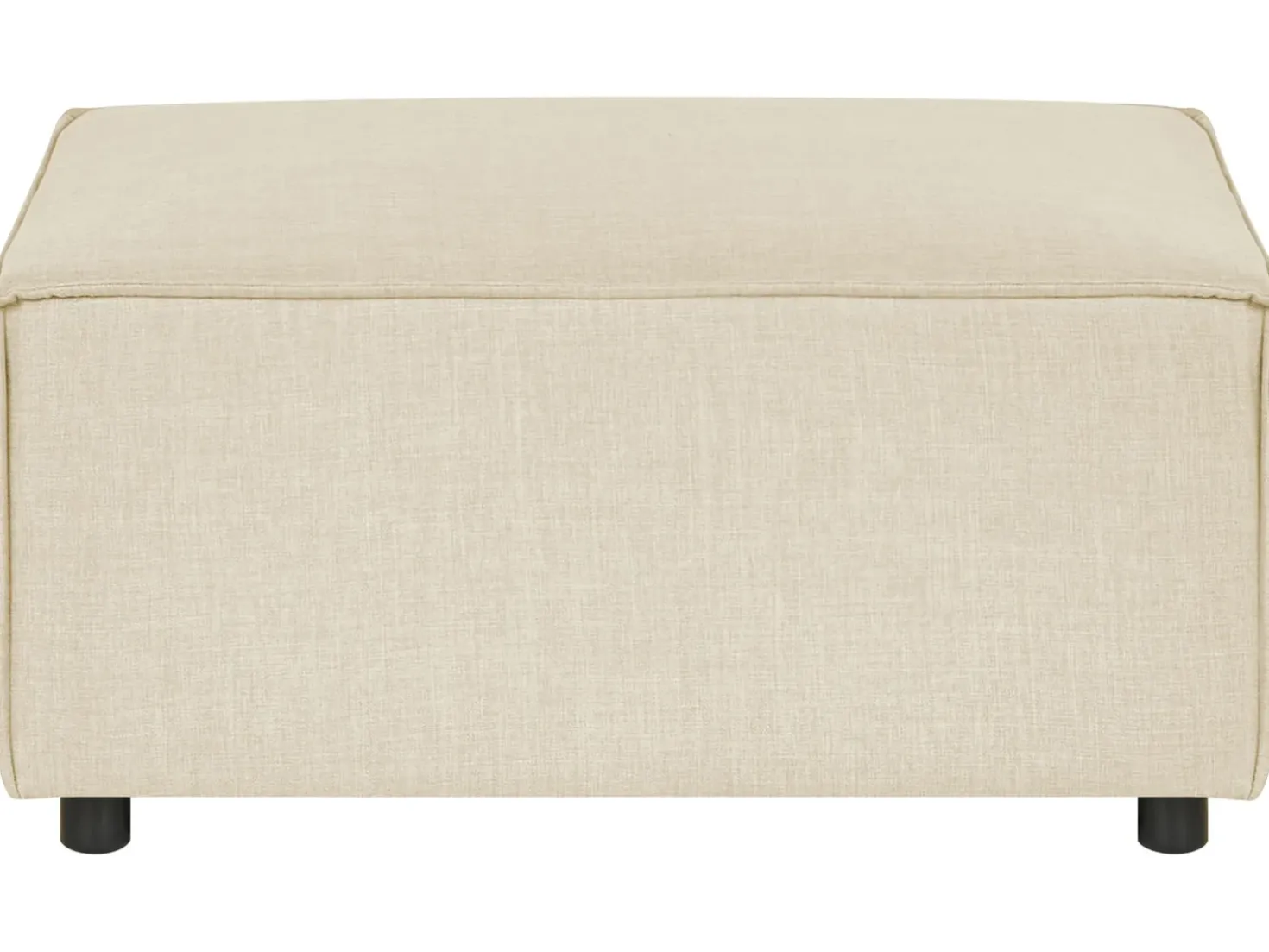 Hjørnesofa modul 2 personers APRICA Kunstlinned Beige med fodskammel Højrevendt