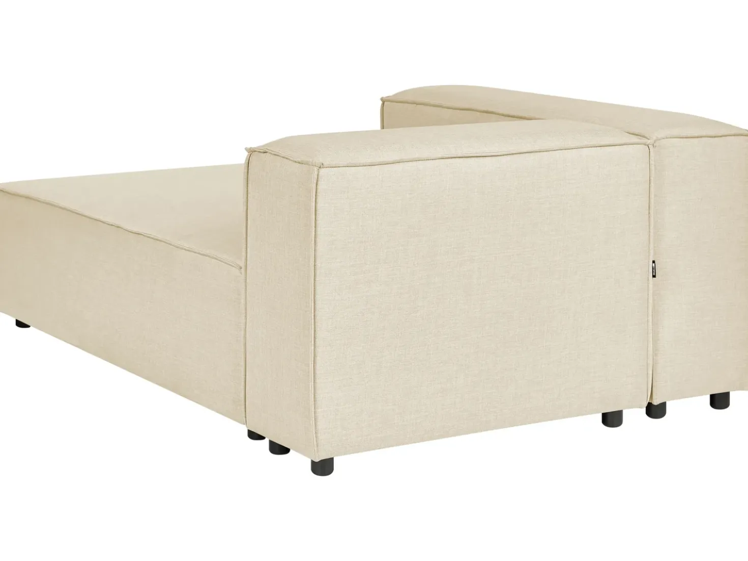 Hjørnesofa modul 2 personers APRICA Kunstlinned Beige med fodskammel Højrevendt