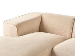 Hjørnesofa 3 personers DOLVA Fløjl Beige Højrevendt