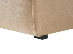 Hjørnesofa 3 personers DOLVA Fløjl Beige Højrevendt
