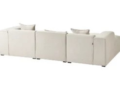 Hjørnesofa 3 personers DOLVA Lys Beige Højrevendt