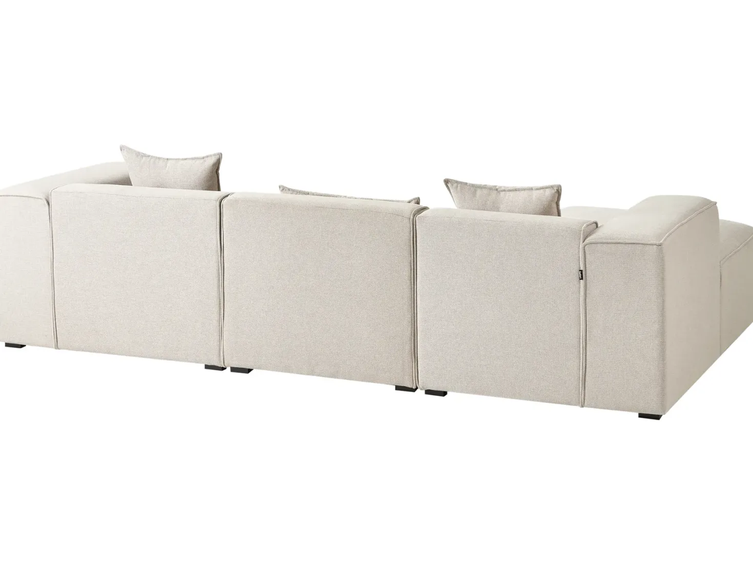 Hjørnesofa 3 personers DOLVA Lys Beige Højrevendt