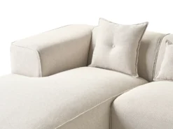 Hjørnesofa 3 personers DOLVA Lys Beige Højrevendt