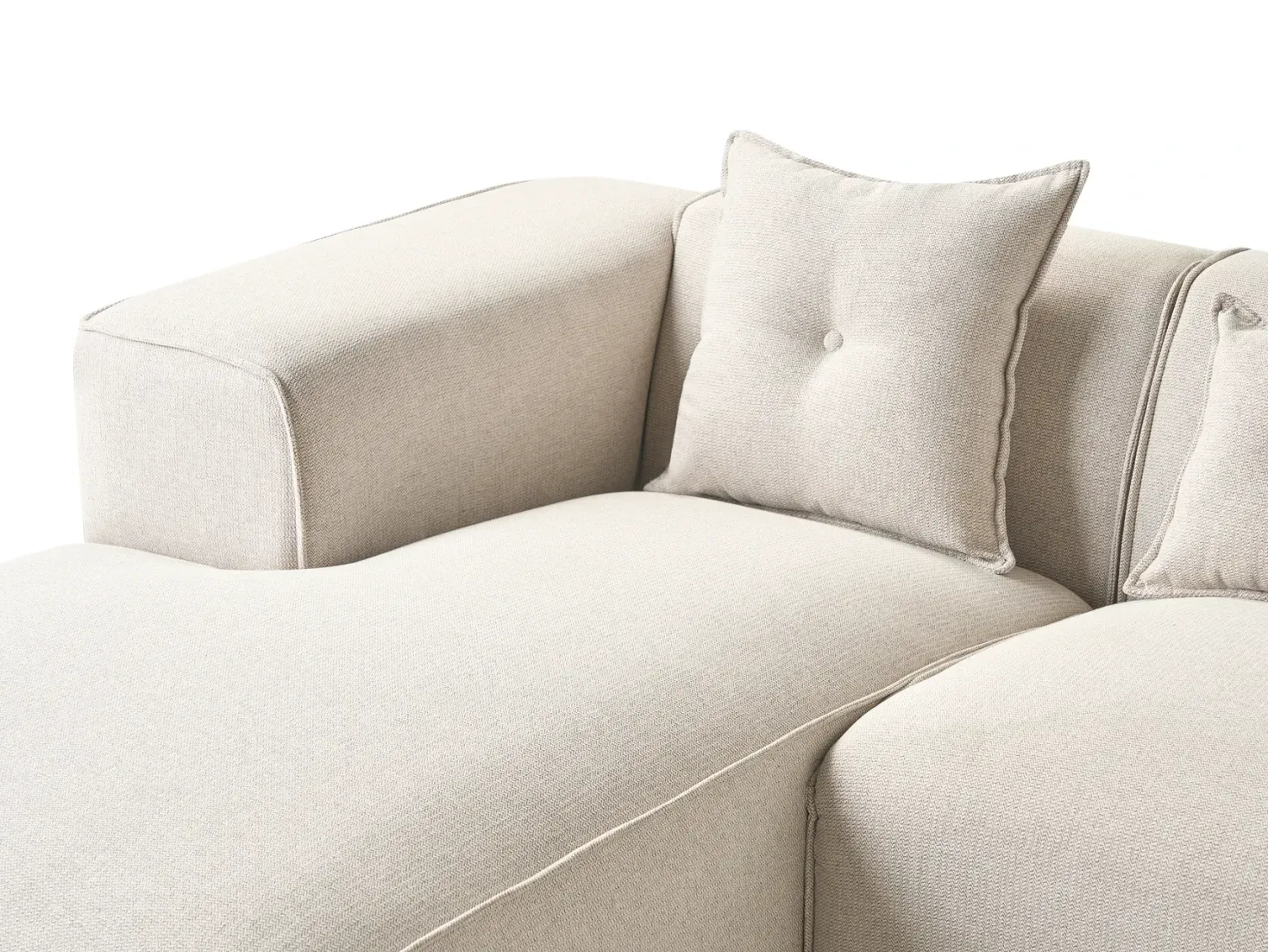 Hjørnesofa 3 personers DOLVA Lys Beige Højrevendt