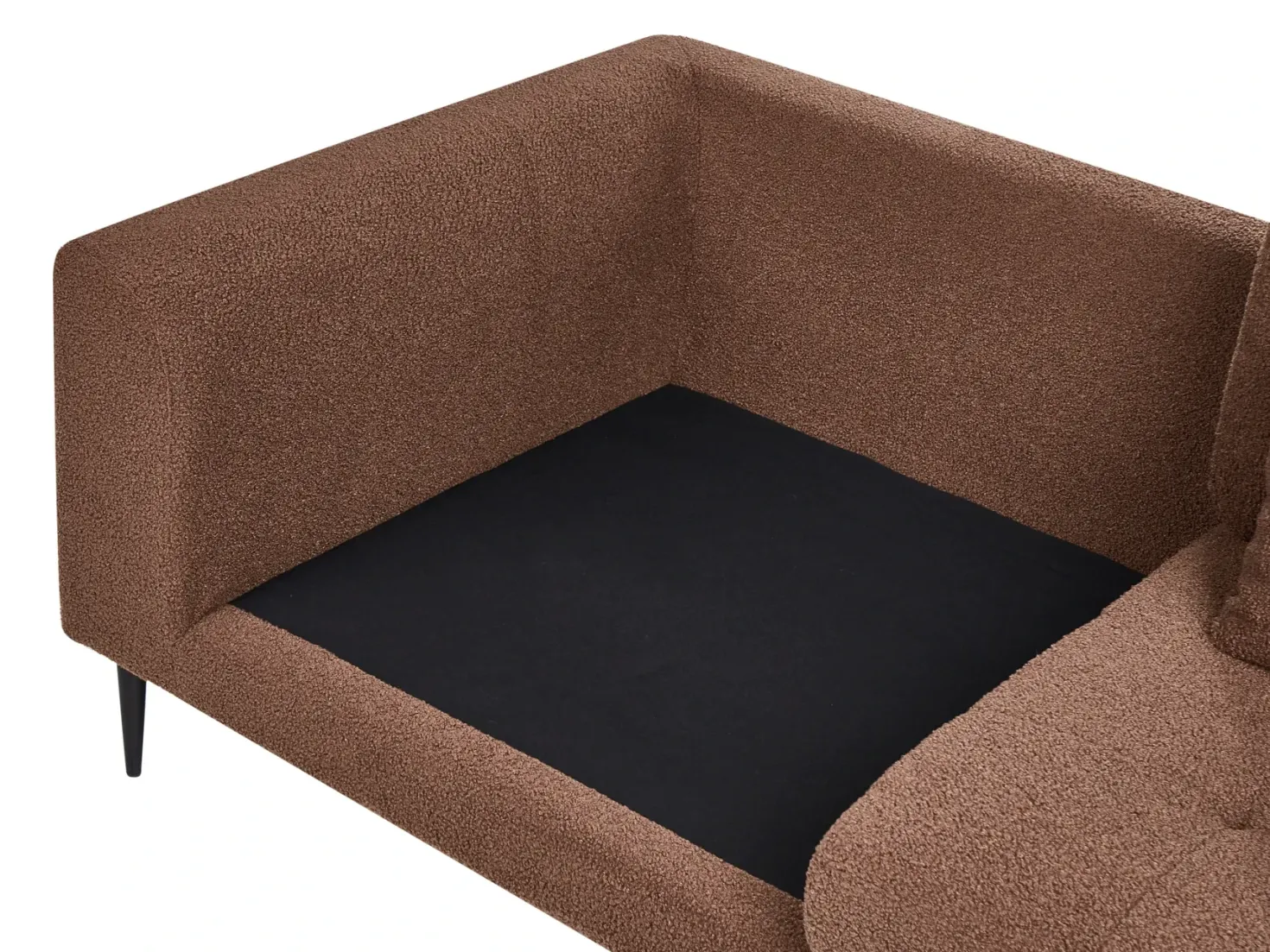 Hjørnesofa 3 personers FLAM Boucle Brun Venstrevendt