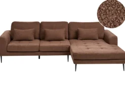 Hjørnesofa 3 personers FLAM Boucle Brun Venstrevendt