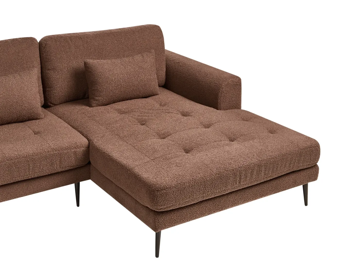 Hjørnesofa 3 personers FLAM Boucle Brun Venstrevendt